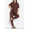 Oversize İki İplik Wortex Takım Kahve - 80318.1878.