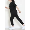 Oversize İki İplik Wortex Takım Siyah - 80318.1878.