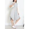 Oversize Süprem Kumaş Elbise Gri - 71016.1748.