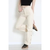 Paça Çıtçıtlı Palazzo Kot Pantolon Krem - 410390.2141.