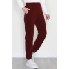 Paça Lastikli Polar Eşofman Altı Bordo - 51001.053.