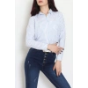Pamuk Polyester Çizgili Gömlek Açıkmavibeyaz3 - 51064.147.