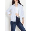 Pamuk Polyester Çizgili Gömlek Açıkmavibeyaz3 - 51064.147.