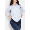 Pamuk Polyester Çizgili Gömlek Açıkmavibeyaz3 - 51064.147.