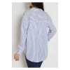 Pamuk Polyester Çizgili Oversize Gömlek Laciçizgili - 51052.147.