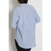 Pamuk Polyester Çizgili Oversize Gömlek Mavibeyaz1 - 51052.147.