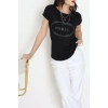 Paris İşlemeli Bluz Siyah - 43985.599.