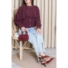 Pelerin Detaylı Gömlek Bordo - 71109.996.