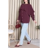 Pelerin Detaylı Gömlek Bordo - 71109.996.