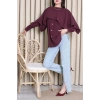 Pelerin Detaylı Gömlek Bordo - 71109.996.