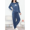 Peluş Pijama Takımı İndigo - 52107.1961.