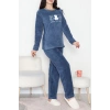 Peluş Pijama Takımı İndigo - 52107.1961.