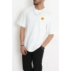 Penye Unisex Ön Arka Baskılı Tişört Ekru - 71419.1871.