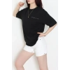 Penye Unisex Ön Arka Baskılı Tişört Siyah - 71418.1871.