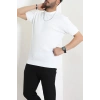 Petek Örgü Triko Tişört Beyaz - 71593.2167.