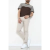 Petek Örgü Triko Tişört Kahvebej - 71594.2167.