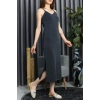 Pike Modal İp Askılı Elbise Füme - 90065.1758.