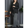 Poliviskon Çizgili Blazer Ceket Siyah - 7745.1437.