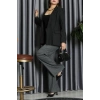 Poliviskon Çizgili Blazer Ceket Siyah - 7745.1437.