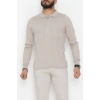 Polo Yaka Erkek Triko Sweat Vizon - 42529.2052.