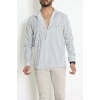 Poplin Çizgili Erkek Gömlek Beyazsiyah - 71094.1947.