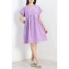 Poplin Kumaş Elbise Lila - 40978.701.
