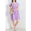 Poplin Kumaş Elbise Lila - 40978.701.