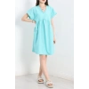 Poplin Kumaş Elbise Turkuaz - 40978.701.