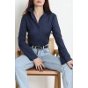 Poplin Kumaş Fit Gömlek Lacivert - 44008.2118.
