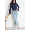 Poplin Kumaş Fit Gömlek Lacivert - 44008.2118.