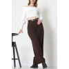 Premium Pileli Palazzo Pantolon Acıkahve - 51609.683.