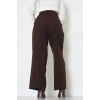 Premium Pileli Palazzo Pantolon Acıkahve - 51609.683.