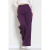 Premium Pileli Palazzo Pantolon Mor - 51609.683.