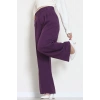 Premium Pileli Palazzo Pantolon Mor - 51609.683.