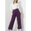 Premium Pileli Palazzo Pantolon Mor - 51609.683.