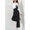 Premium Pileli Palazzo Pantolon Siyah - 51609.683.