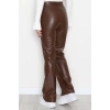 Pu Deri Çımalı Pantolon Kahve - 51099.1779.