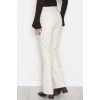 Pu Deri Çımalı Pantolon Krem - 51099.1779.
