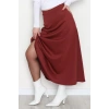 Puf Scuba Kumaş Uzun Etek Bordo - 51104.1355.