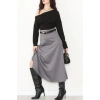 Puf Scuba Kumaş Uzun Etek Gri - 51104.1355.