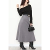 Puf Scuba Kumaş Uzun Etek Gri - 51104.1355.