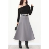 Puf Scuba Kumaş Uzun Etek Gri - 51104.1355.