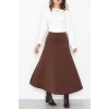 Puf Scuba Kumaş Uzun Etek Kahve - 51104.1355.