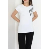 Pul Detaylı Bluz Beyaz - 43996.599.