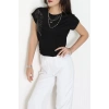 Pul Detaylı Bluz Siyah - 44007.599.