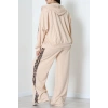 Pul Garnili 2 İplik Büyük Beden Eşofman Takımı Bej - 50807.1857.