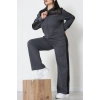 Pul Garnili 2 İplik Büyük Beden Eşofman Takımı Füme - 52108.1567.