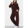 Pul Garnili 2 İplik Büyük Beden Eşofman Takımı Kahve - 52108.1567.