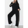 Pul Garnili 2 İplik Büyük Beden Eşofman Takımı Siyahgold - 52108.1567.