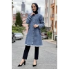 Püsküllü Kot Ceket Açık Mavi